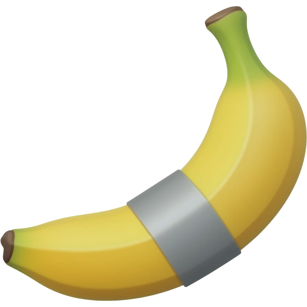 Una banana pegada con tape gris emoji