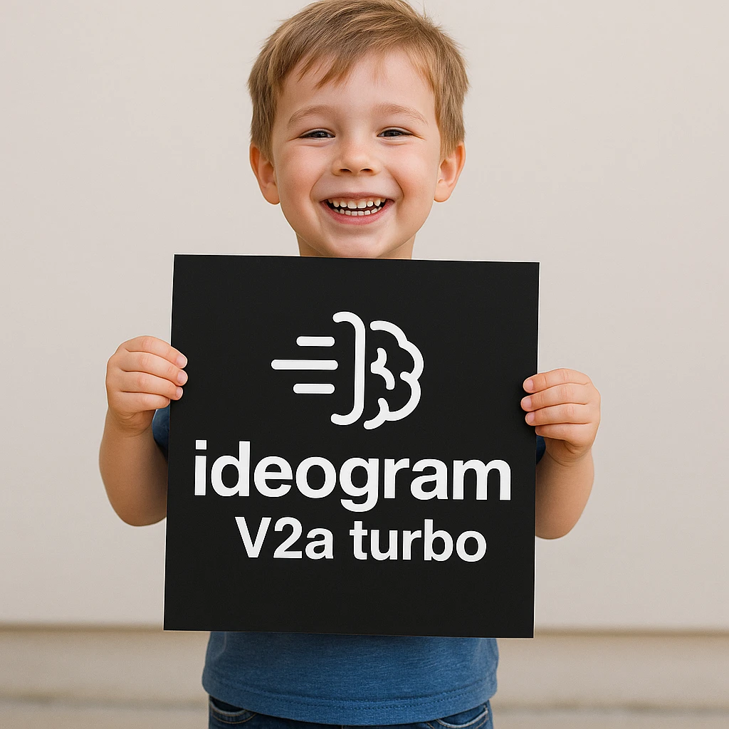 make image of a child holding a poster of this image emoji