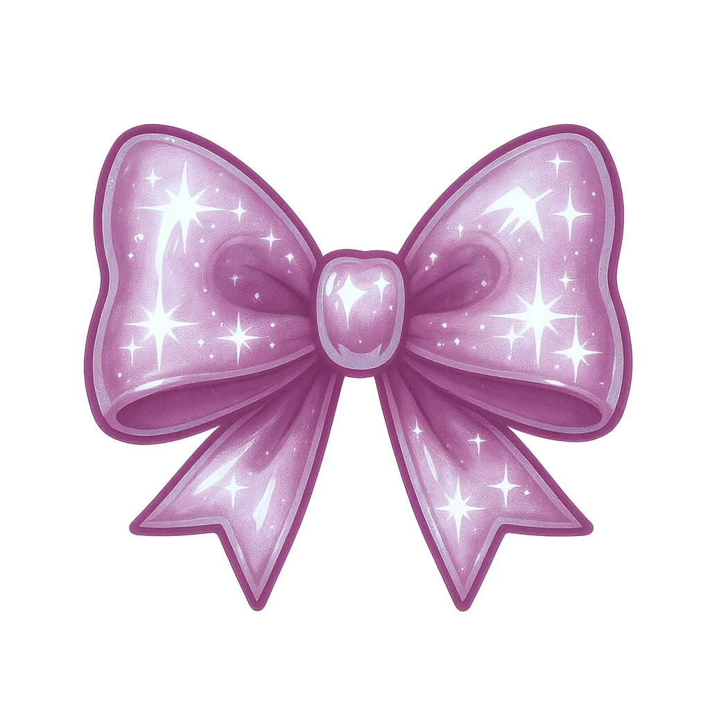 bow emoji, cute and shiny, with sparkles, no background emoji