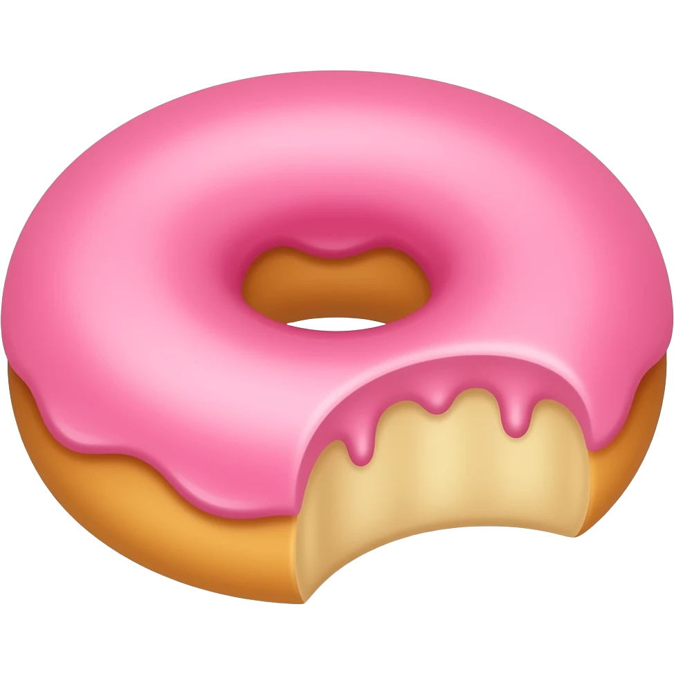 Pink donat half bite emoji