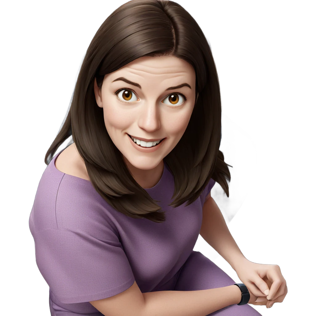 smiling girl with brown hair emoji