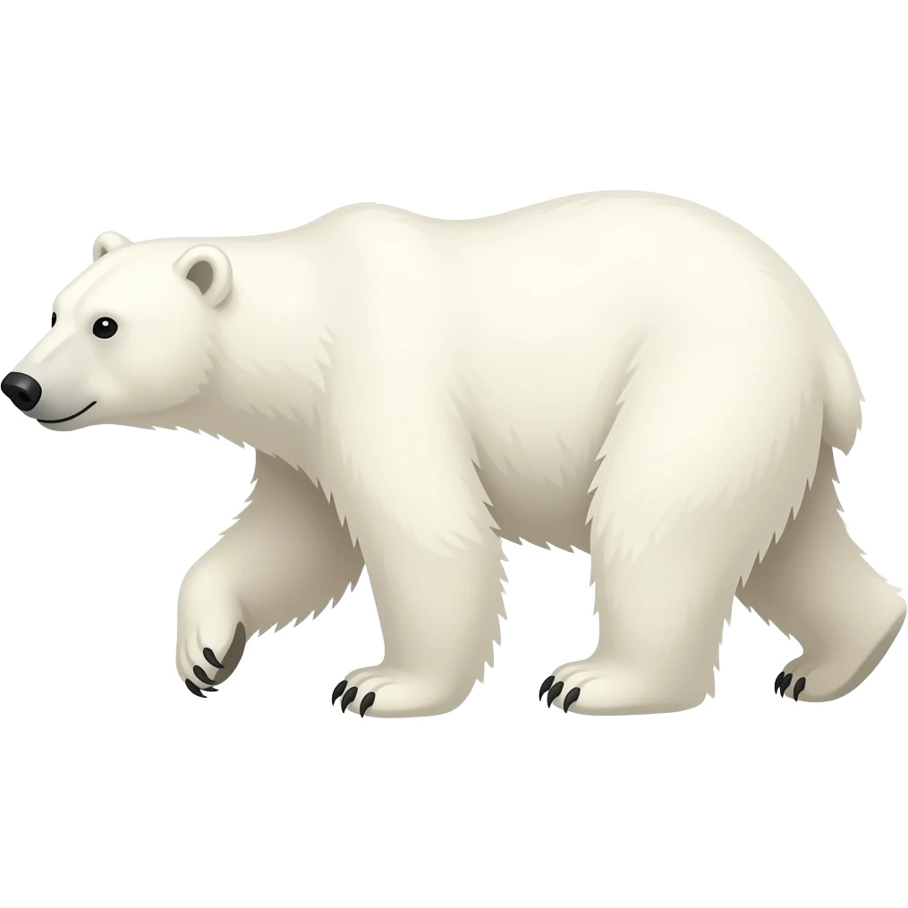Cartoon polar bear walks emoji