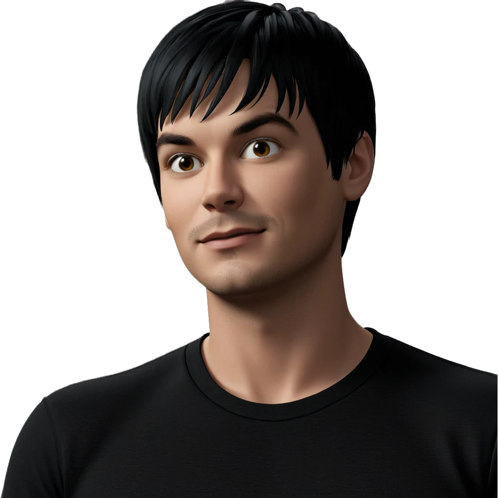 young man in black shirt emoji