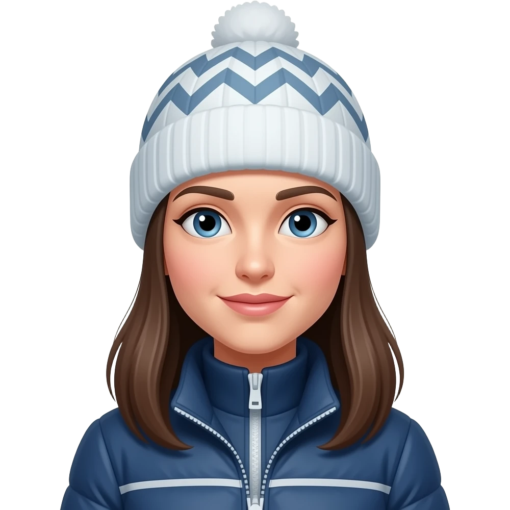 slim woman with snow cap emoji
