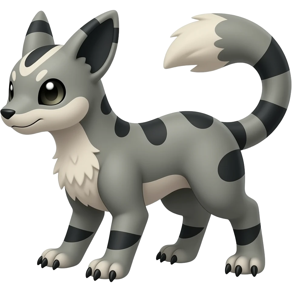Rare realistic exotic epic pretty dull-colored gloomy greyish neutral-colored beautiful handsome gorgeous aesthetic Vernid-Trico-species-Fakemon-creature by LiLaiRa, 4 legs, 1 tail, random markings, (full body) emoji