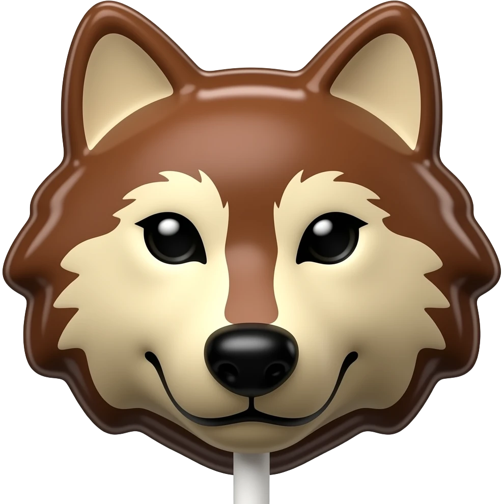 Ruby Chocolate wolf face lollipop emoji