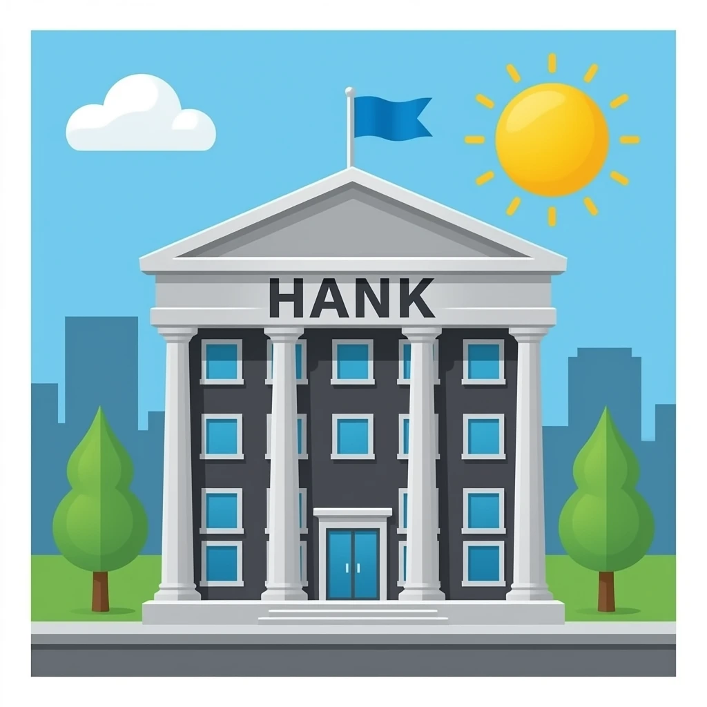 Black bank building emoji