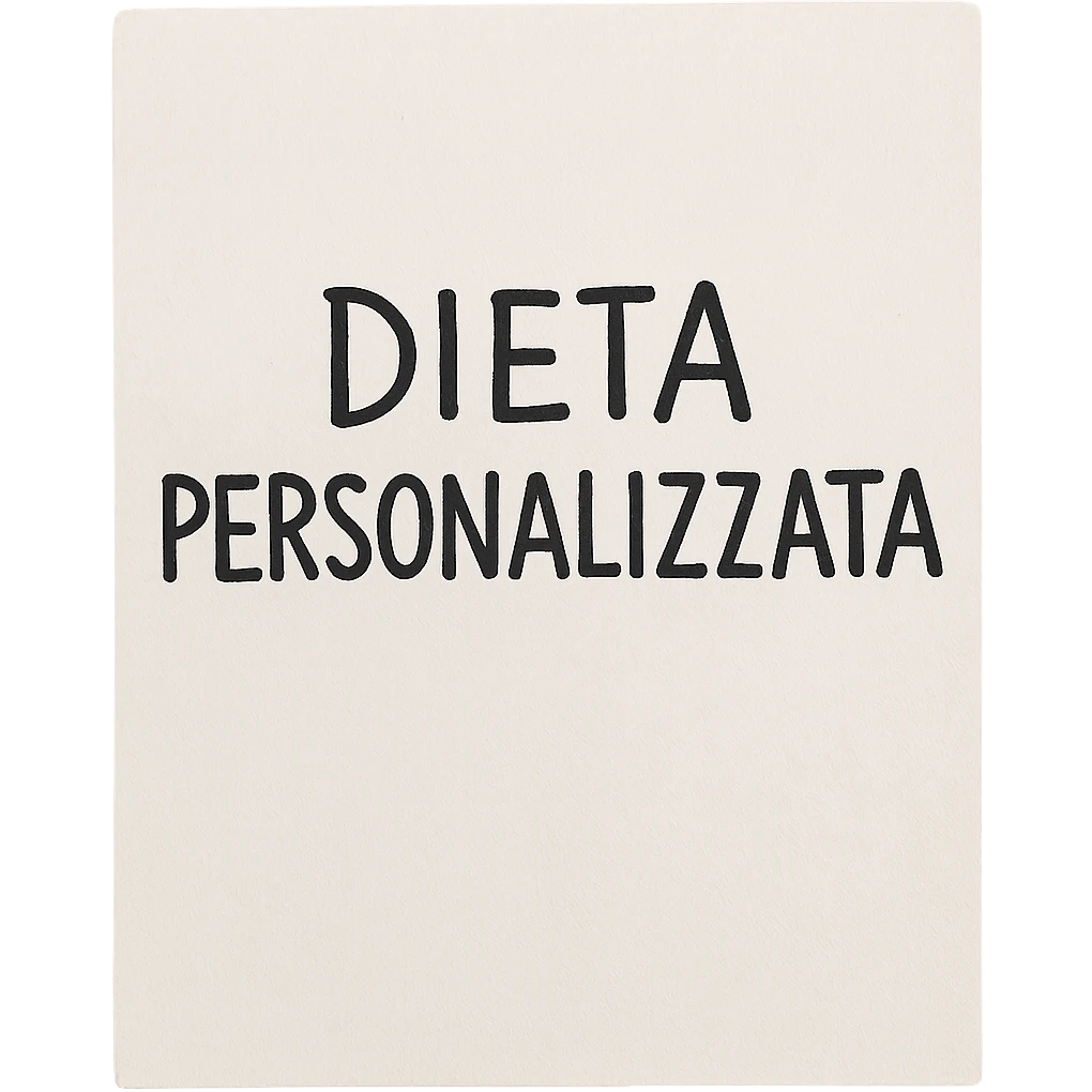FOGLIO DI CARTA CON LA SCRITTA "DIETA PERSONALIZZATA" emoji