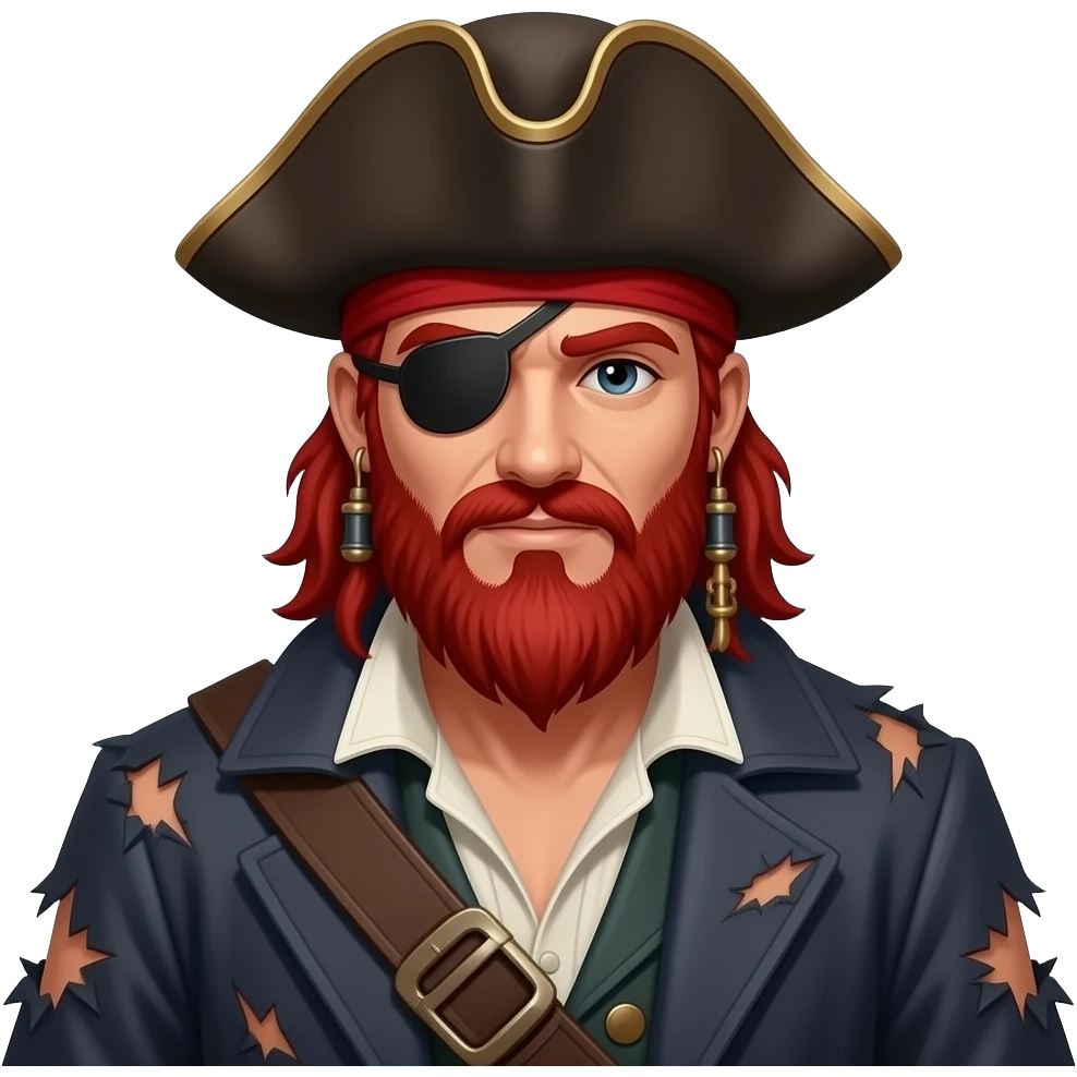 red beard pirate emoji