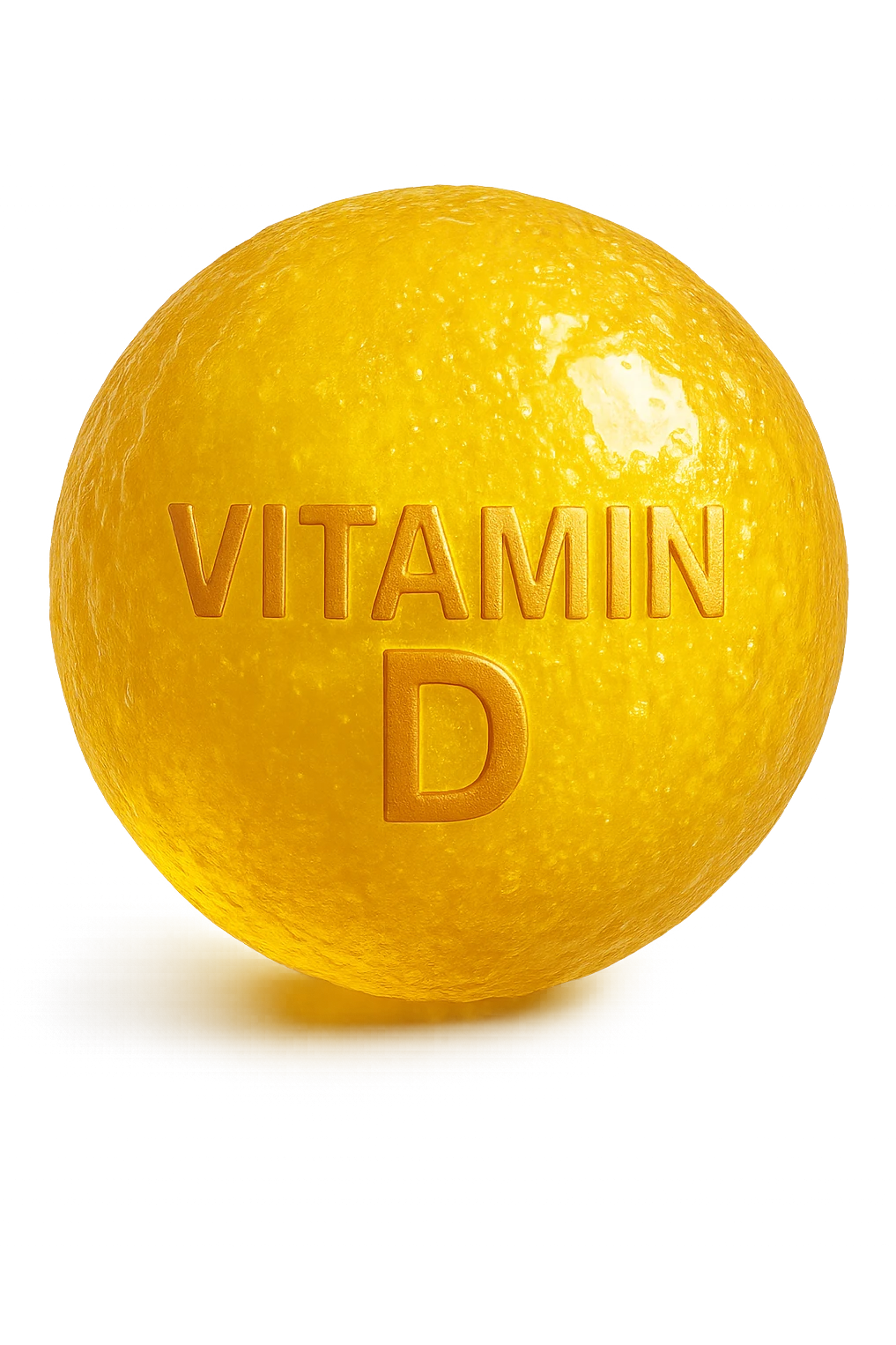 particella in 3d di Vitamina D gialla, iperrealistica in 3d emoji