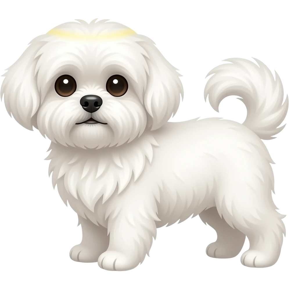 maltese shih tzu white dog with a halo emoji