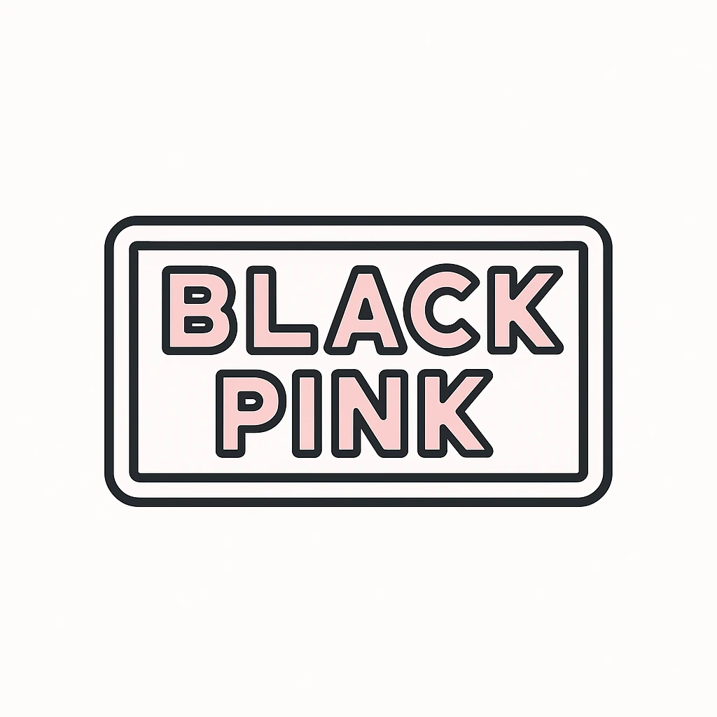 Blackpink logo, bold pink and black, sleek, minimal, iconic logo style emoji