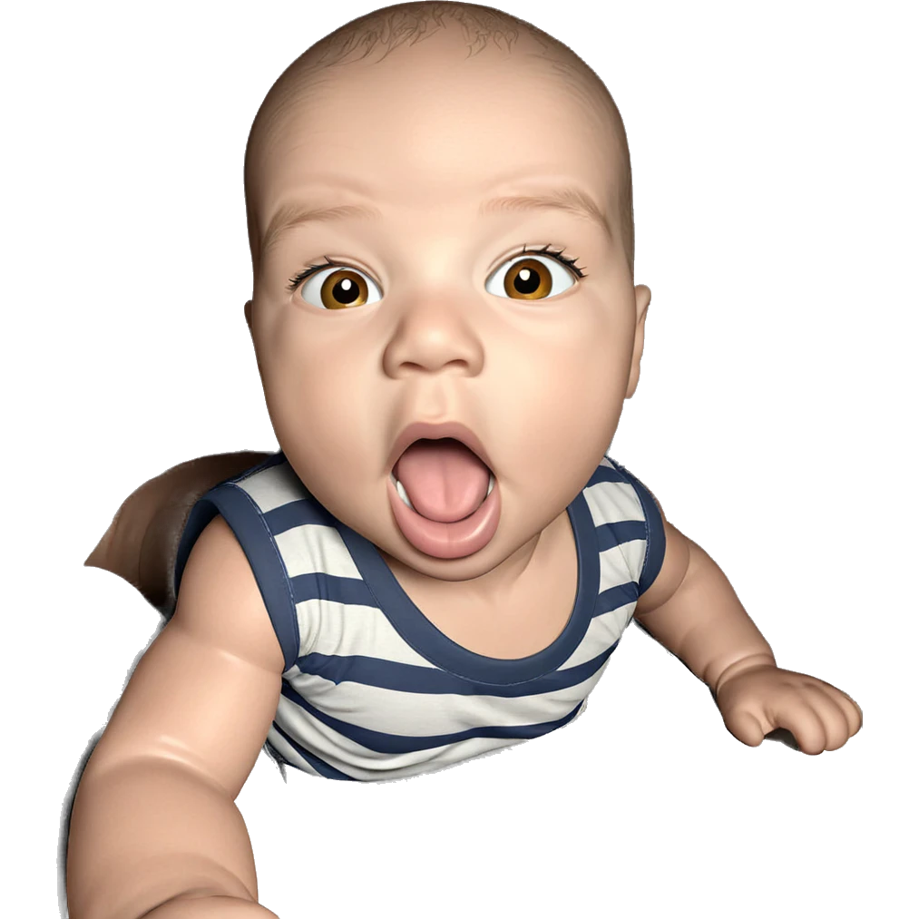 bald boy with open mouth emoji