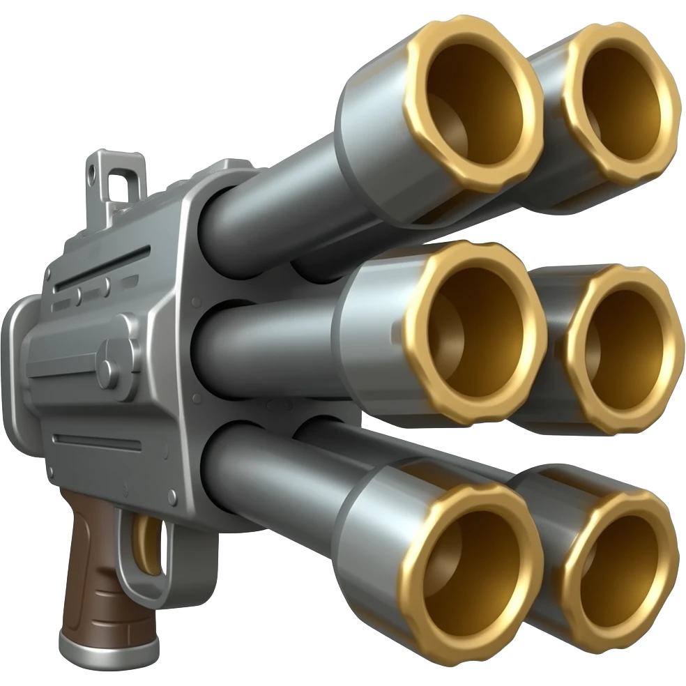 A minigun with 6 barrels emoji
