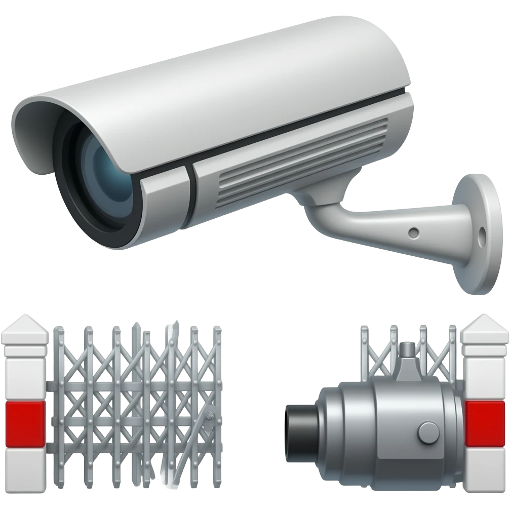 collage security camera and gate motor emoji