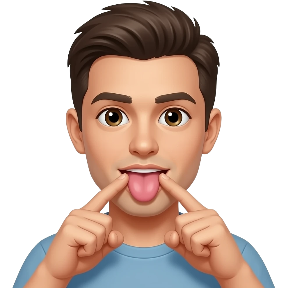 Tongue between fingers emoji