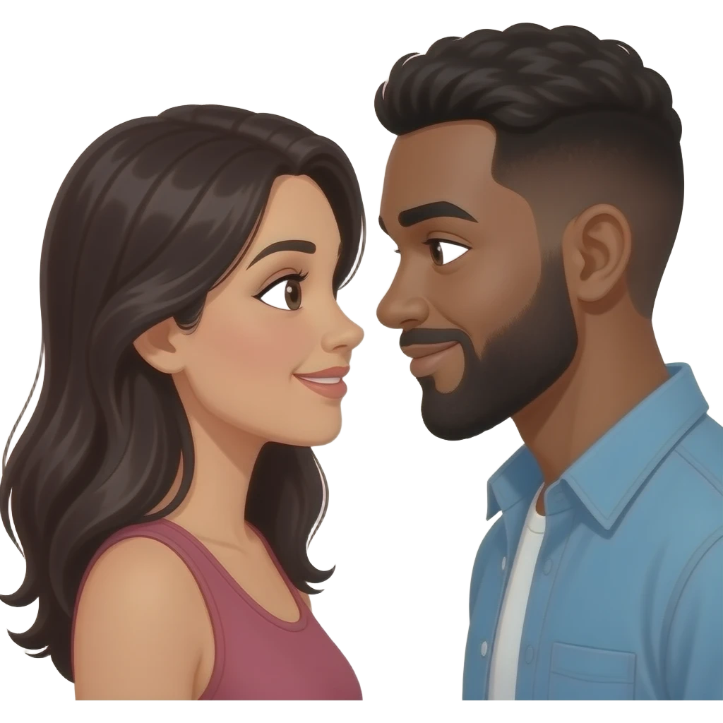 Love between a latina and a black man emoji