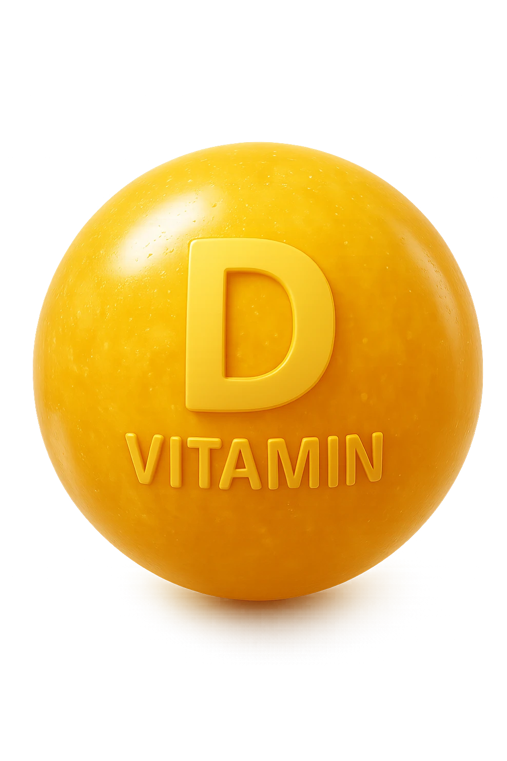 particella in 3d di Vitamina D gialla, iperrealistica in 3d emoji