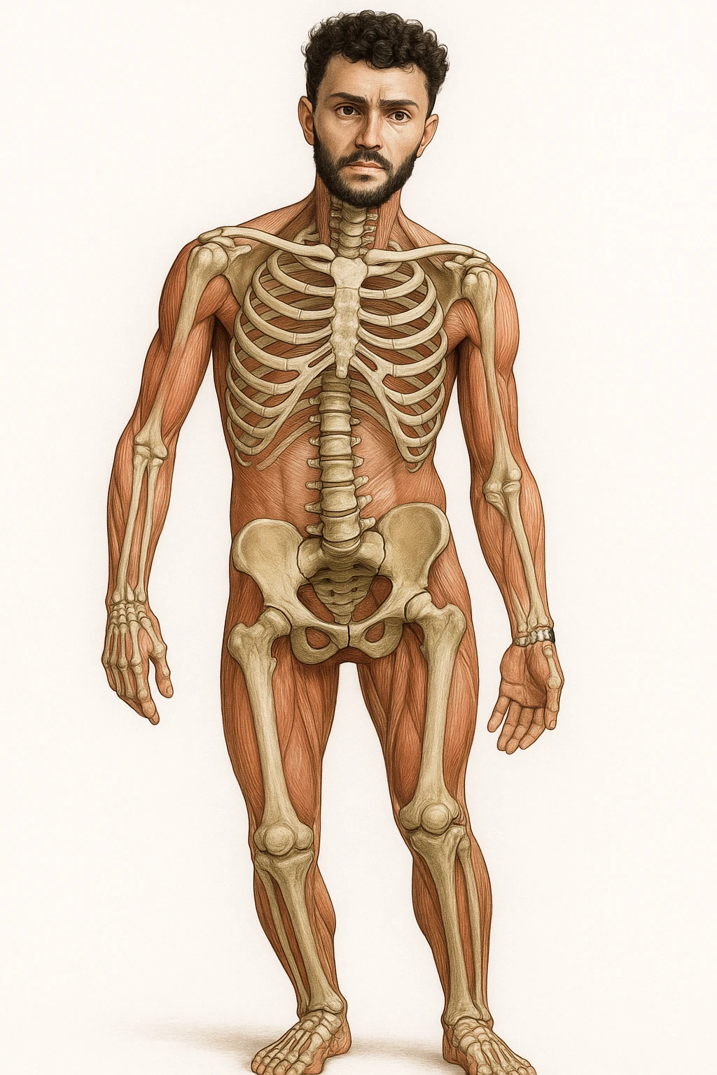 Uomo con problemi di asimmetrie e bacino inclinato, visione anatomica senza scritte emoji