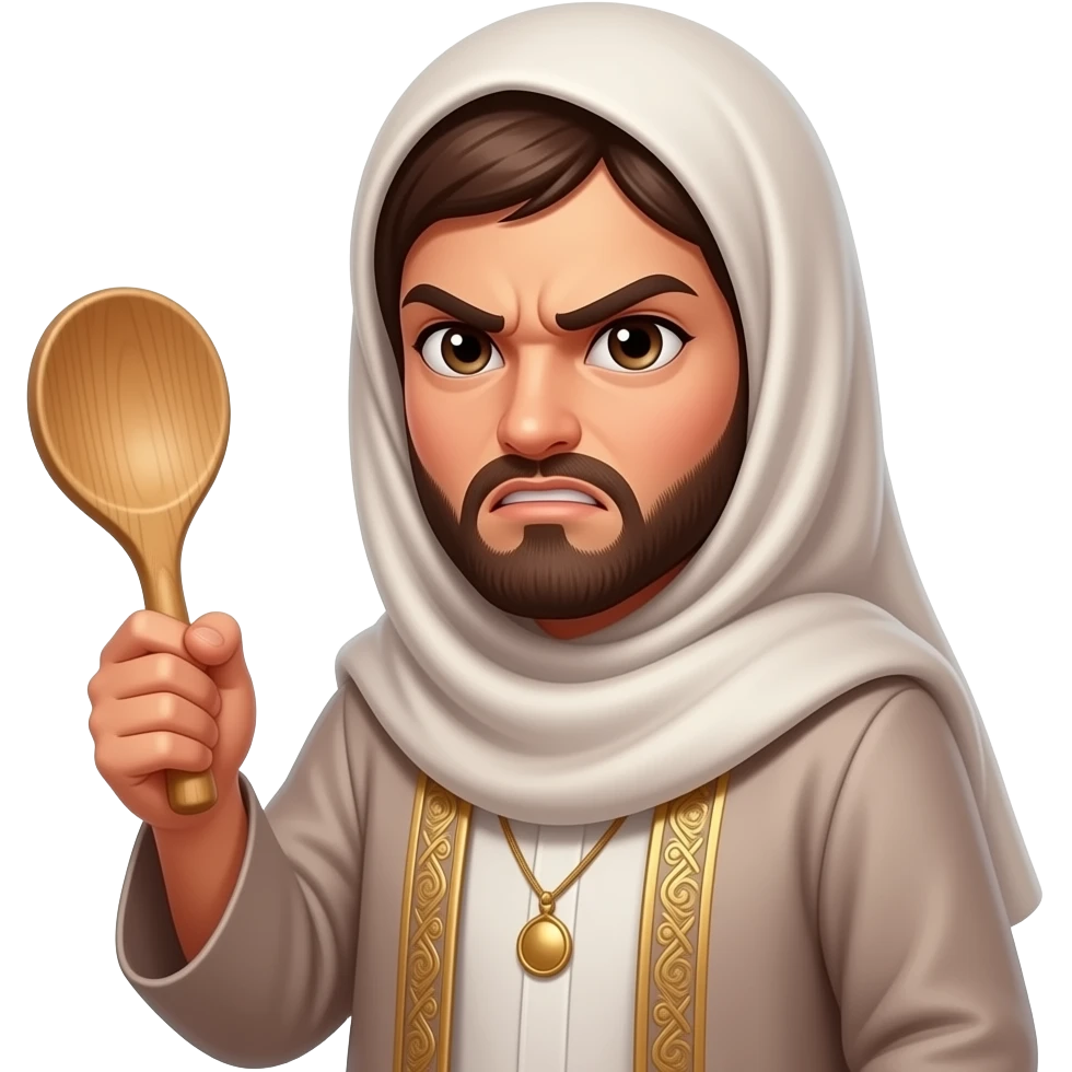 mother arabic with a claquette taking it and mad emoji