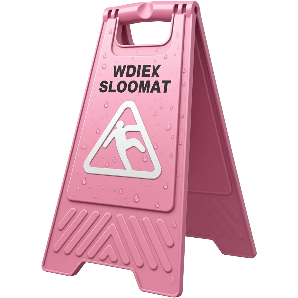 Pink wet floor sign emoji