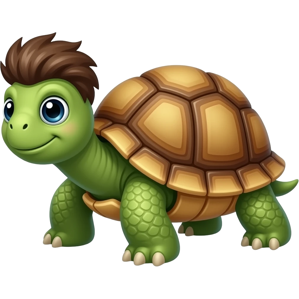 A tortoise 🐢 with hairs on his head emoji