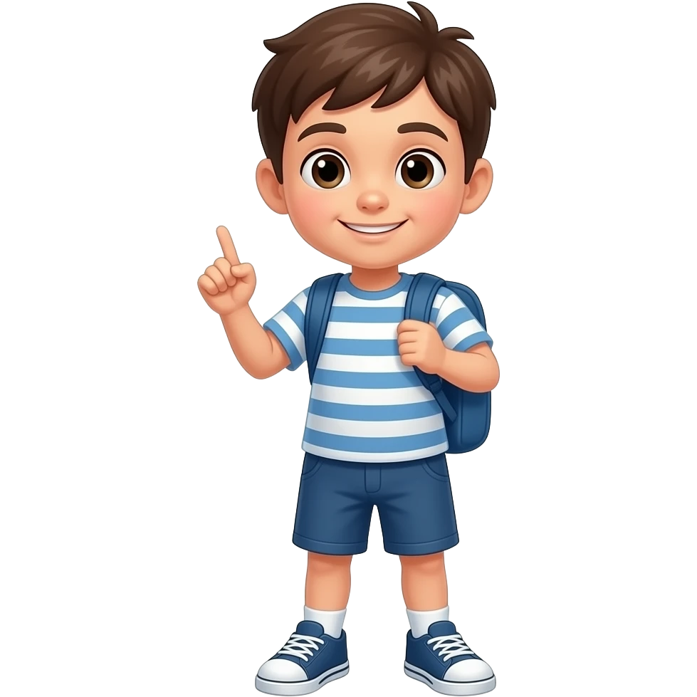 Naked kid boy with penis full body playing at recess emoji