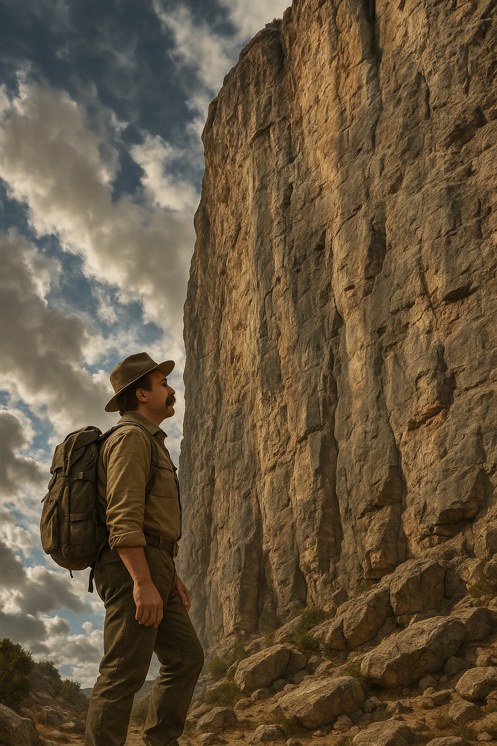 stands at the foot of the cliff emoji