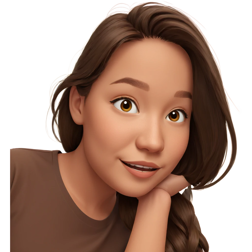smiling girl with brown hair emoji