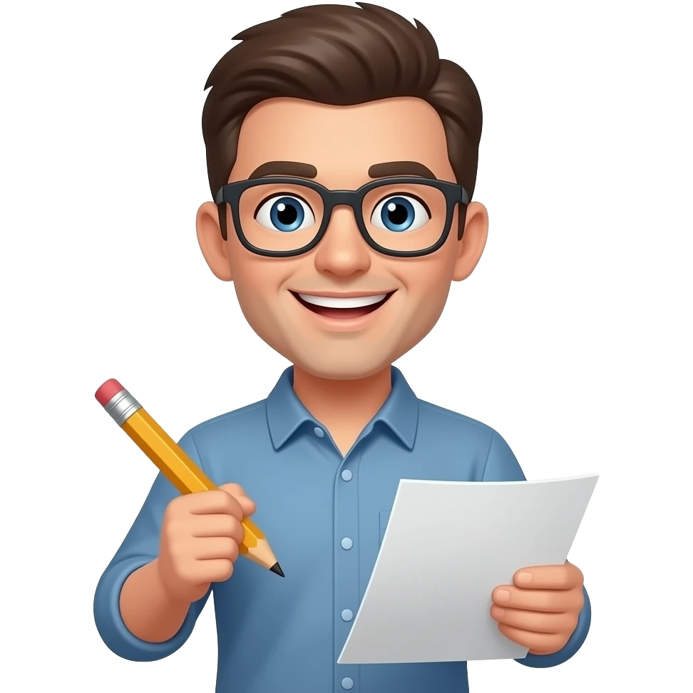 Tạo emoij cầm bút chì và giấy kèm biểu tượng cảm xúc (lưu ý phải là biểu tượng 😁 làm) phiên bản Google nhé emoji