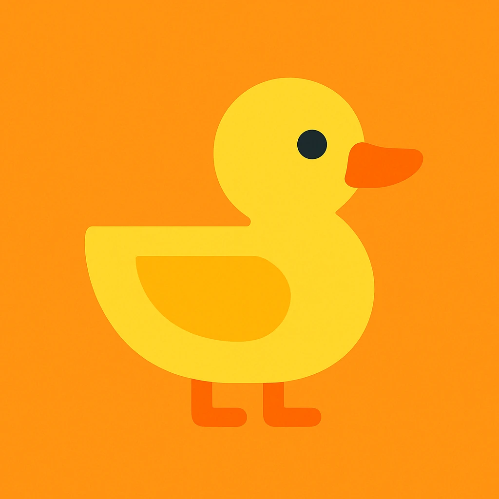 Flat design style duck emoji