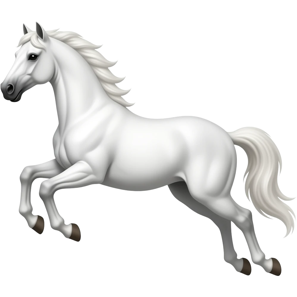 White horse flying on right side emoji emoji