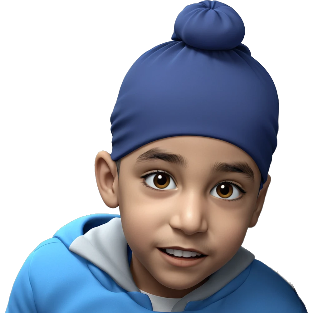 meme boy with blue headwear emoji