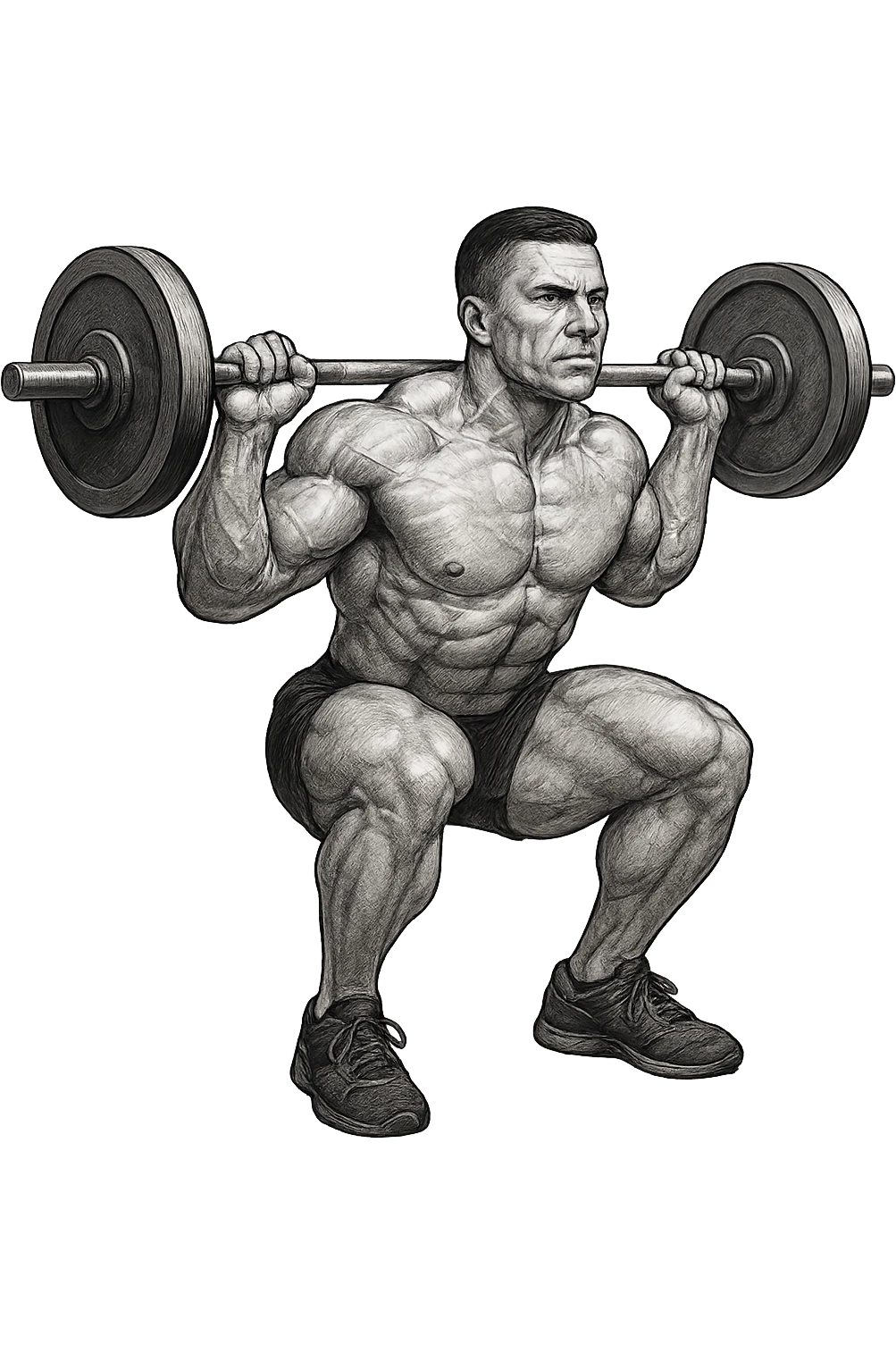 bodybuilder fa squat con bilanciere  emoji
