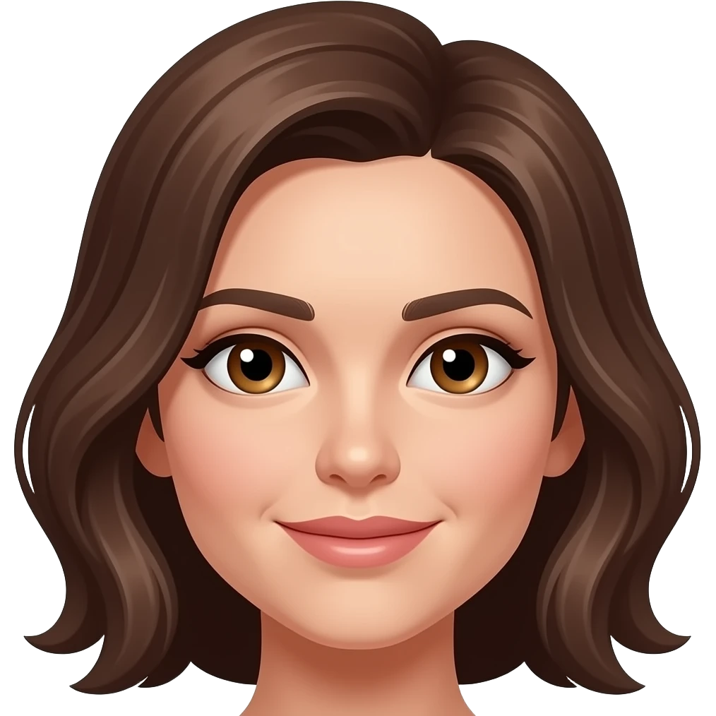 woman with brown hair brown eyes light skin emoji