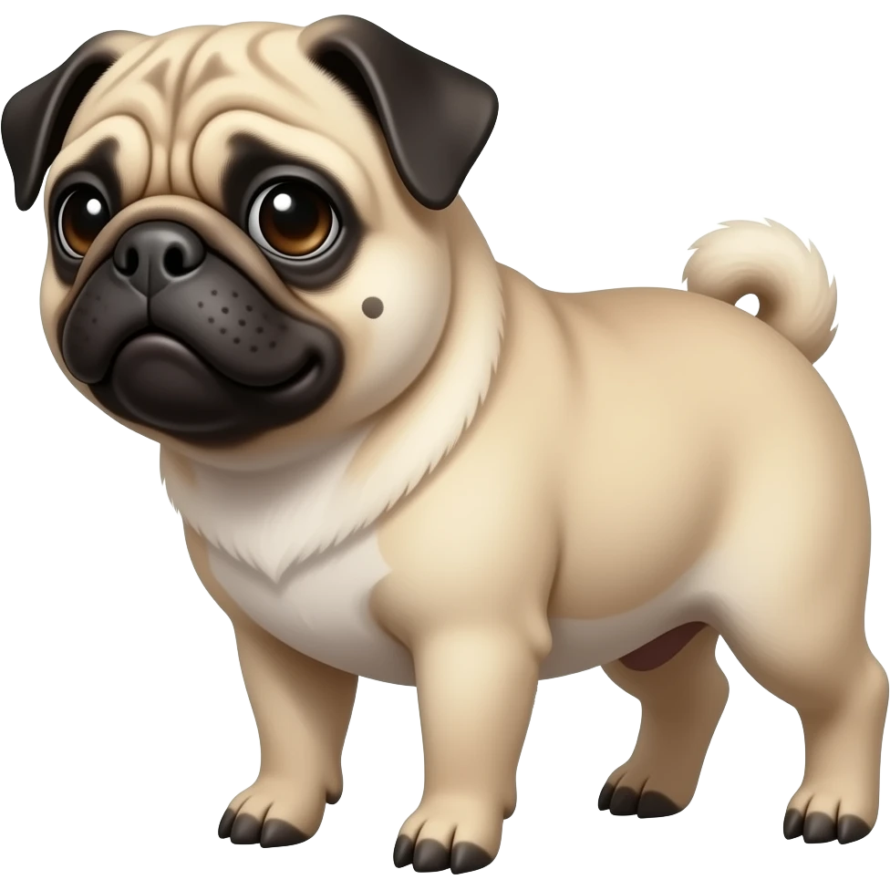 make the head a pug and the body a pig emoji