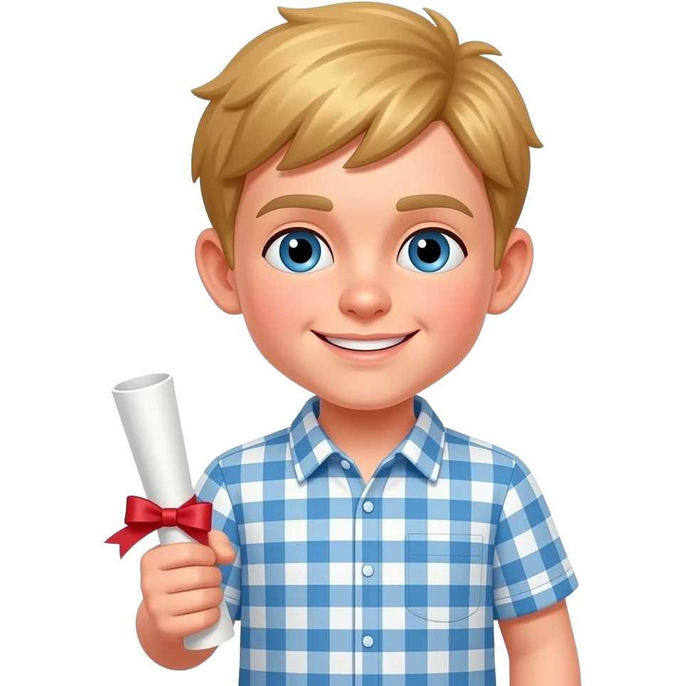 Master's degree boy blond hair emoji