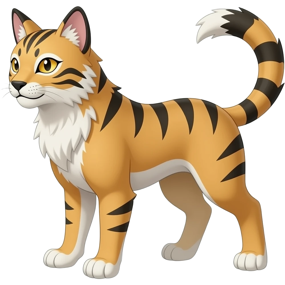 Lynx-Gatomon-Liepard-Minccino-Pokémon-animal-Fakémon-hybrid-creature, full body emoji