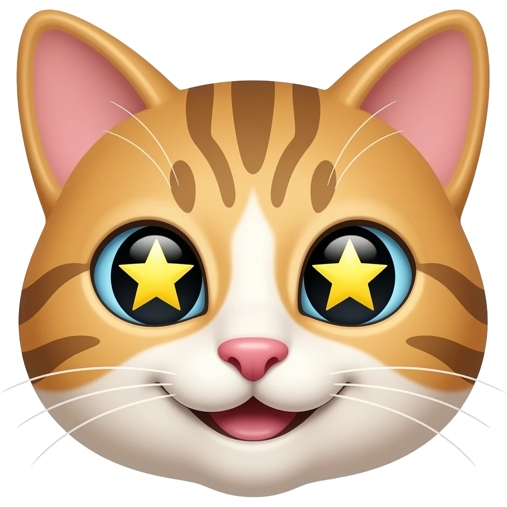 Gato sonriente con ojos de estrella emoji