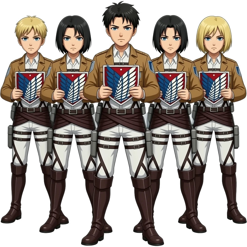 Doing the pose of the soldiers in attack on titan, when they dedicated they're hearts emoji