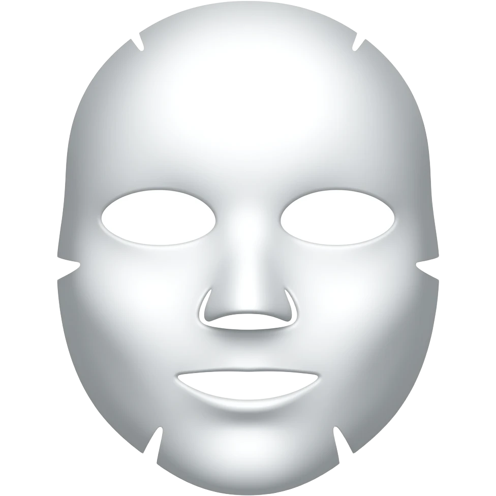 white facial skincare mask around face emoji