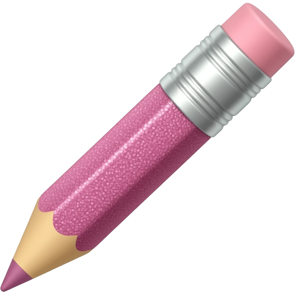 pink glitter pencil with a pastel pink eraser emoji