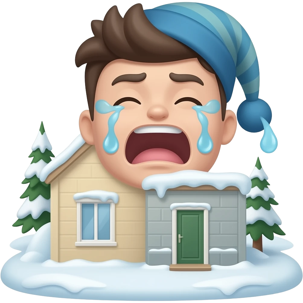 Boo's crying and laughter is heard outside from their apartment arctic emoji