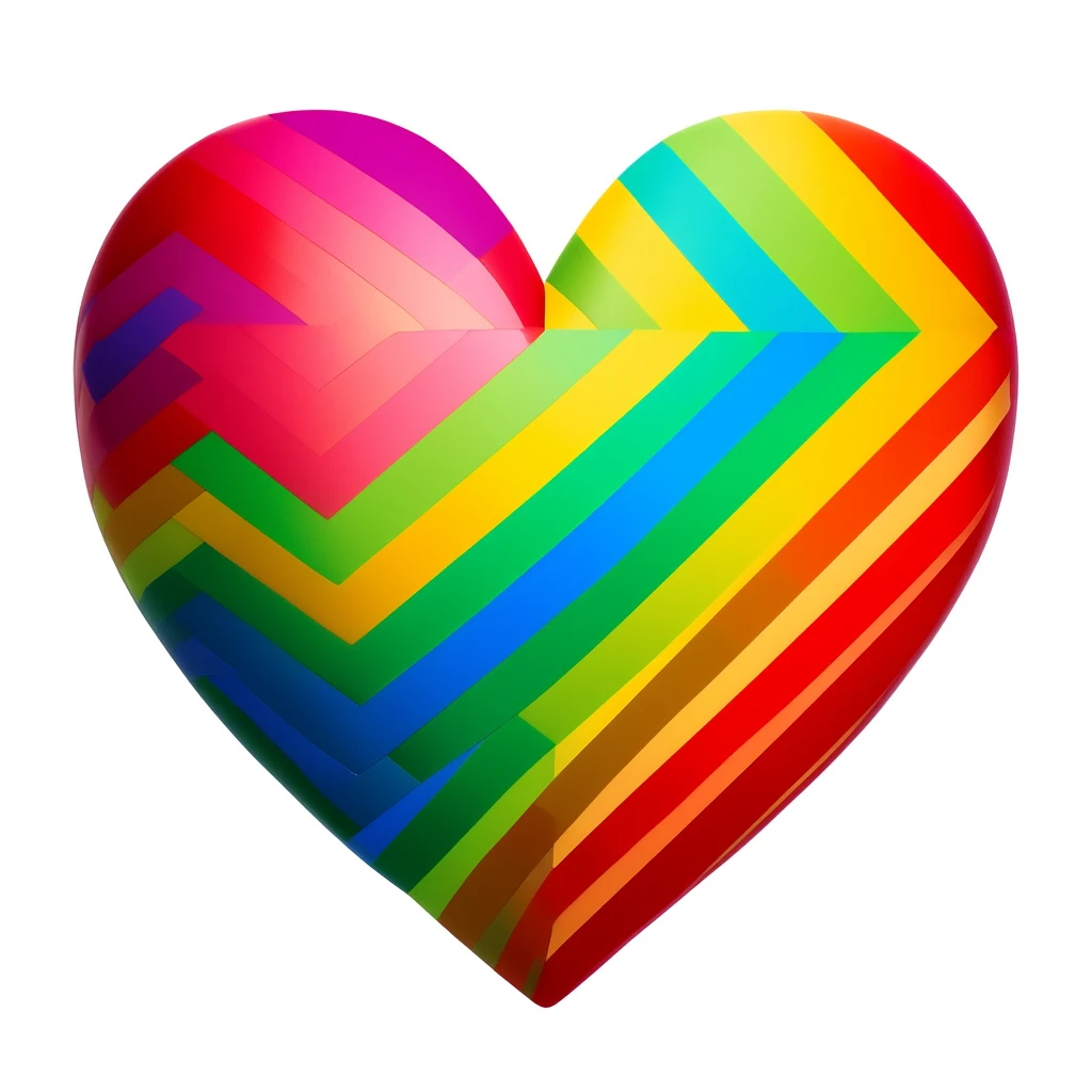 heart with a rainbow chevron pattern emoji