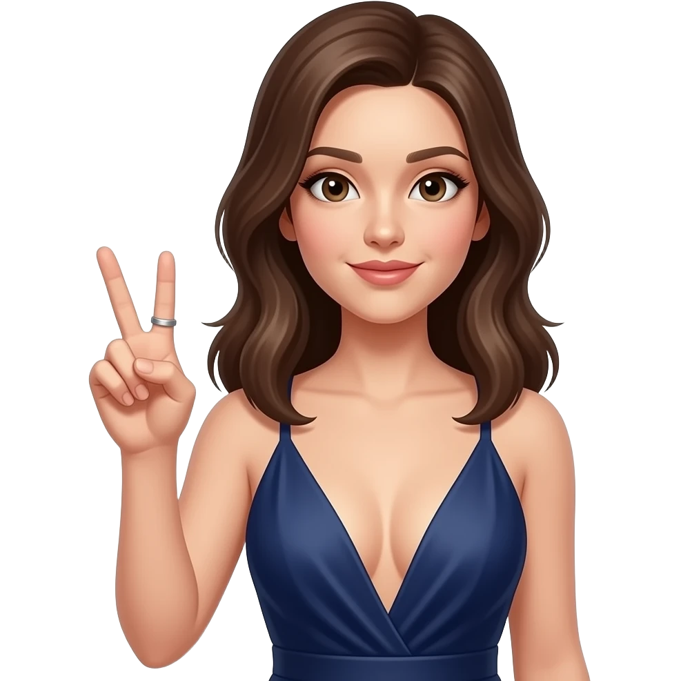 Une fille en decolter qui mais la mais fasse a nous et qui mais l annulaire et le majeur a 90c fasse a nous emoji
