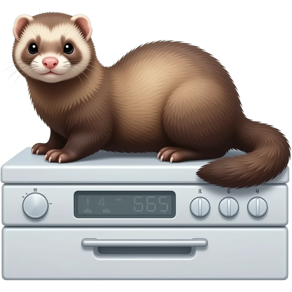 ferret sitting on top of a dishwasher emoji