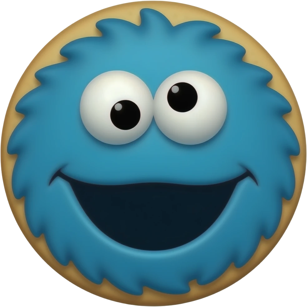 Blue Cookie Monster  cookie emoji