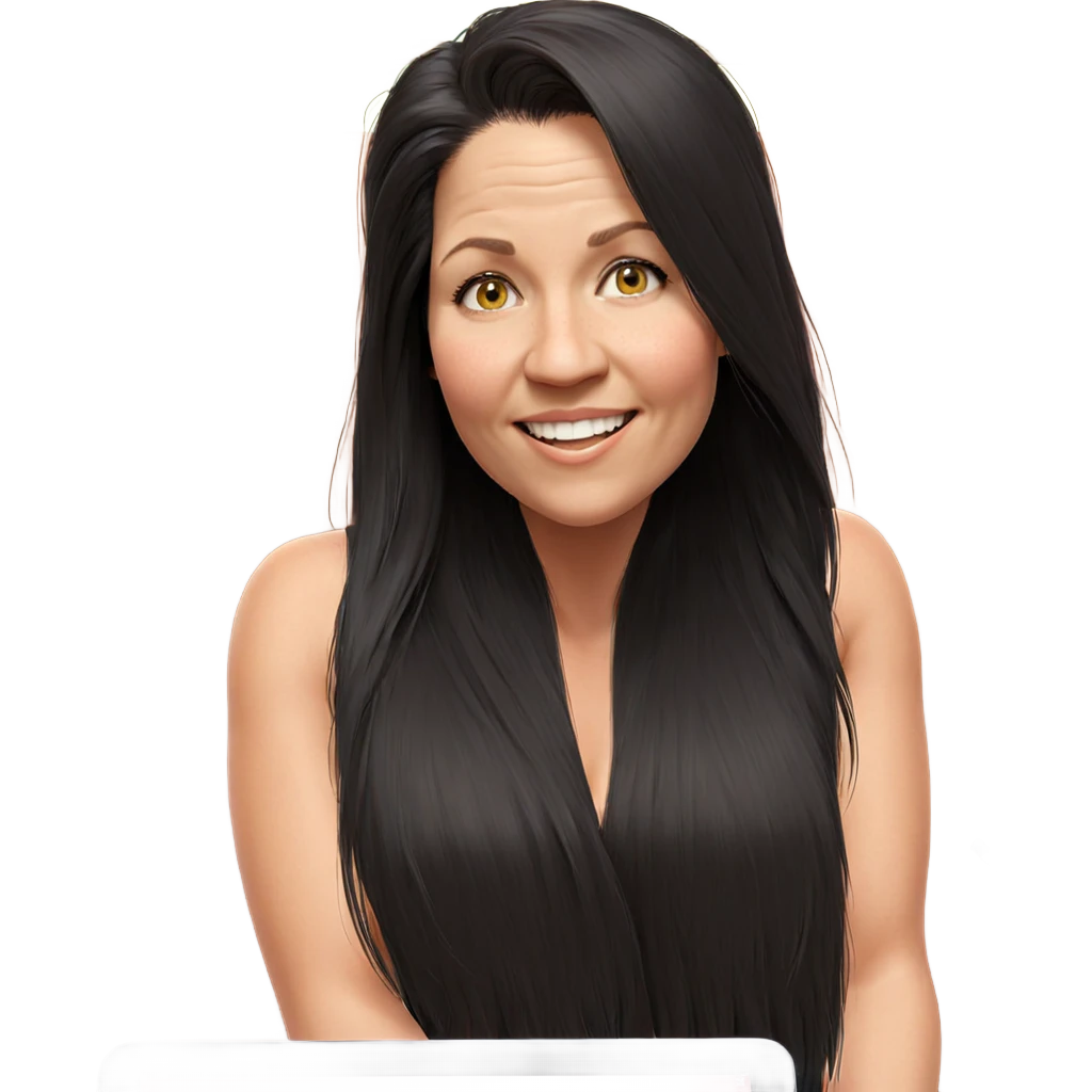 smiling girl with long hair emoji