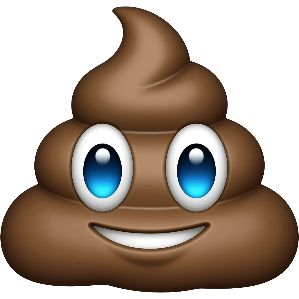 poop shaped dog blue eyes emoji