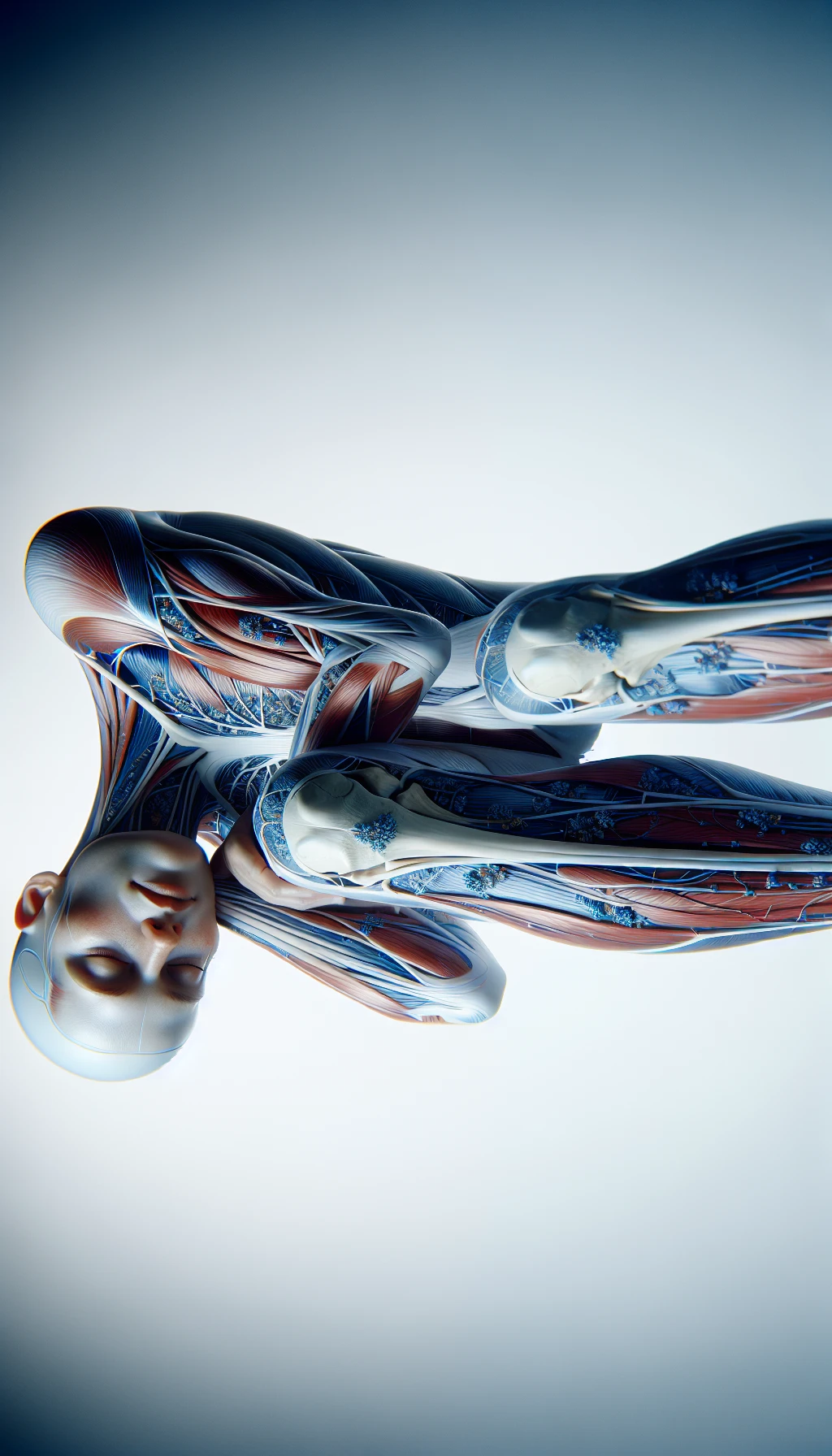 corpo umano anatomico a corpo intero con ginocchia visibili, con occhi chiusi sereno e in perfetta salute , isolato su sfondo bianco, iperrealistico 4k emoji
